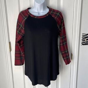 Plaid sleeves shirt